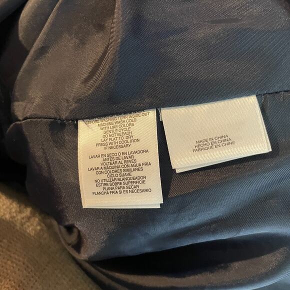 Women's Large Anne Klein Chambray Houndstooth Zip Denim Jacket NEW - Picture 6 of 7